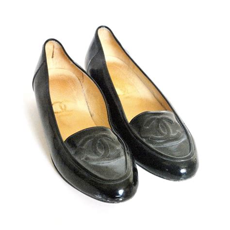 chanel cc patent leather black loafers|authentic Chanel loafers for sale.